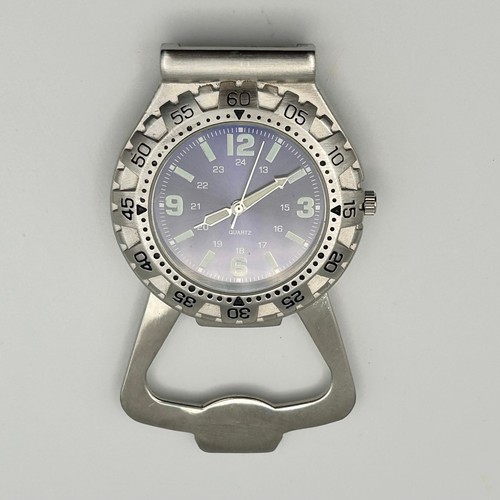 Silver Tone Easy Reader Watch – Blue Dial, Bottle Opener Feature, New Battery - Picture 2 of 7