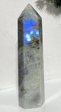Rainbow Labradorite Crystal Point Tower Large Beautiful Purple Flash Stone 255g