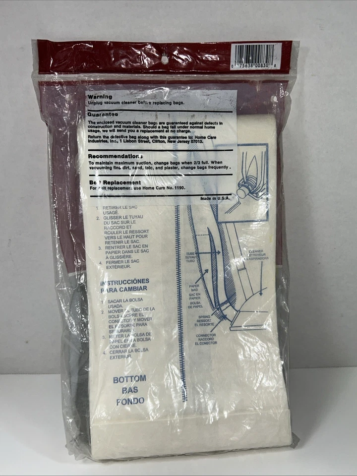 Sacos de aspirador de pó Kenmore vertical # 5002 e 5062 também Singer SST vertical SUB-1 - Imagem 4 de 4