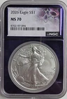 2026 American Silver Eagle NGC MS70 Trader Bea Purple Core