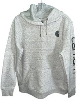 Carhartt Relaxed Fit Women  s Fleece Hoodie Gray Size Large 12/14 EUC