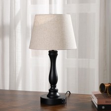 DEWENWILS 19" Modern Touch Control Table Lamp 3-Way Dimmable with 2 USB Ports