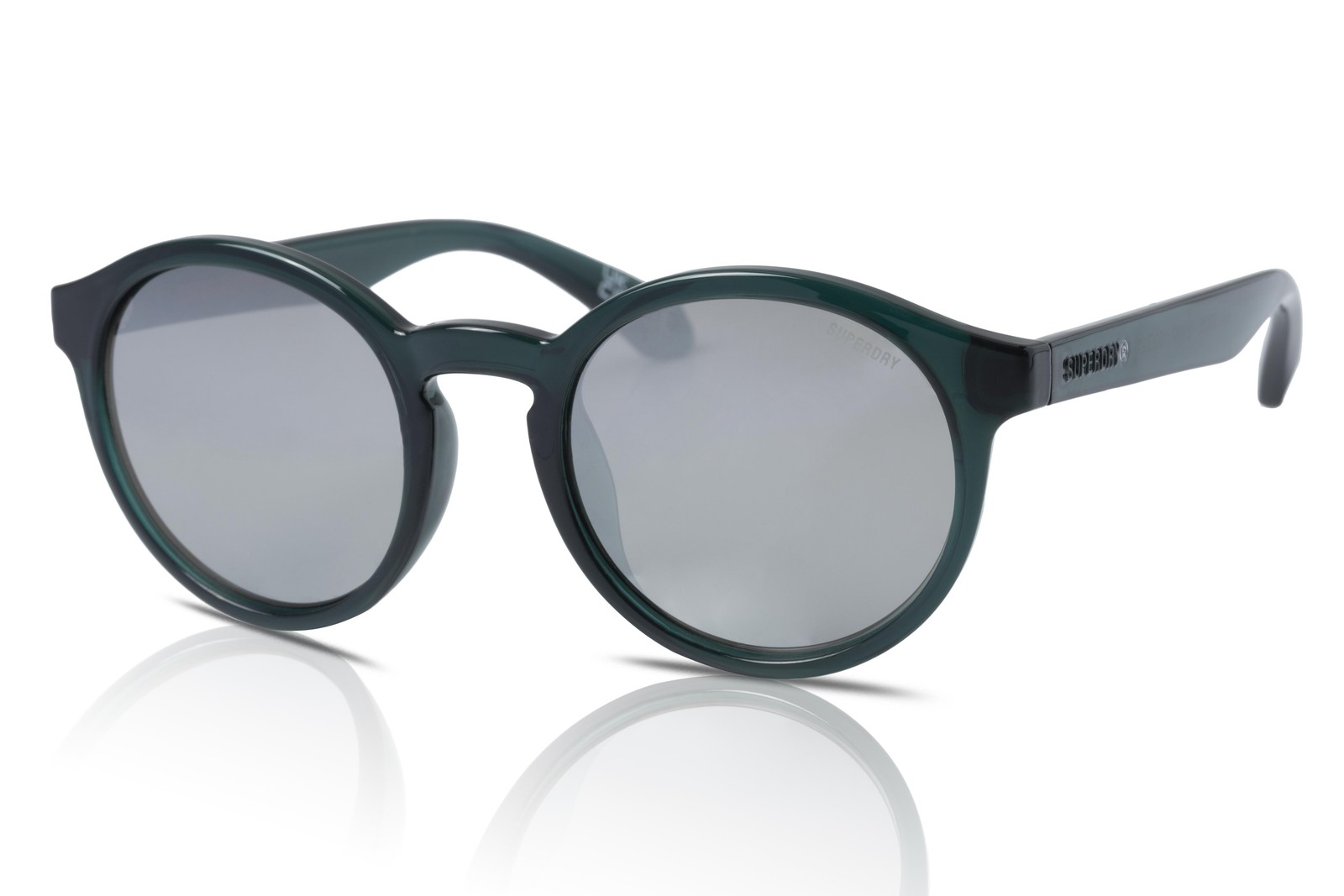 Superdry Sunglasses Women's SDS-5006 107 Green Crystal/Smoke with Silver Flash