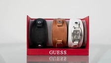 GUESS Y2K Women's Rectangular Analog Interchangeable Leather Cuff Watch *See