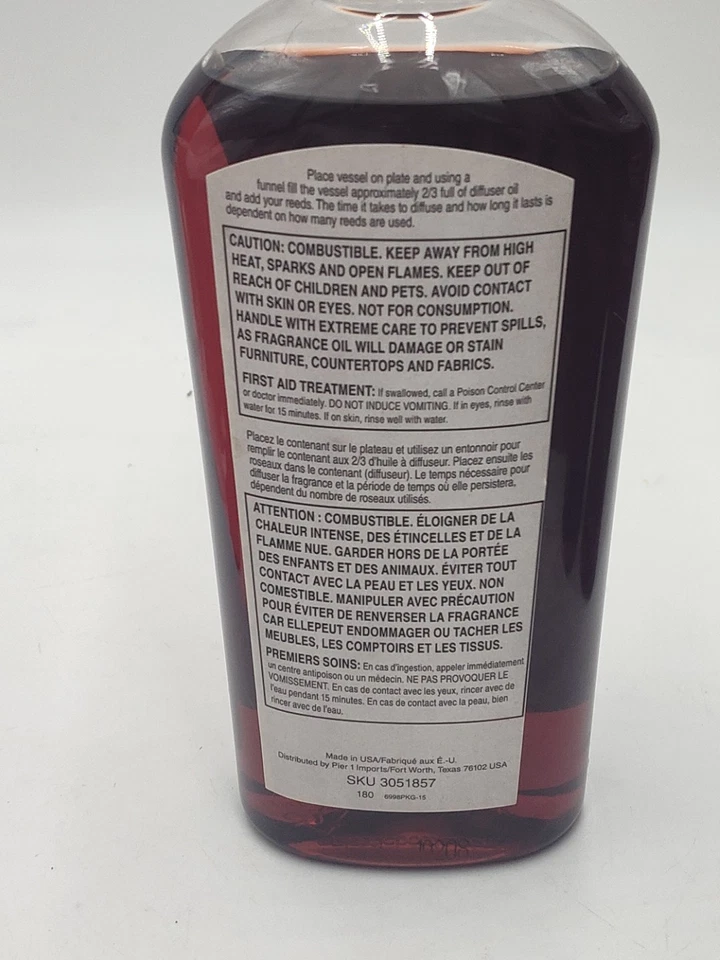 Pier 1 Imports ASIAN SPICE Reed Diffuser Oil Refill 16oz Discontinued - Image 4 of 4