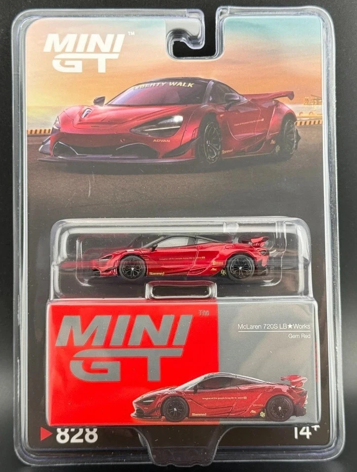 Mini GT 1:64 McLaren 720S LB-Works - Gem Red Diecast Model Car MGT00828-1H Foto 4 de 4