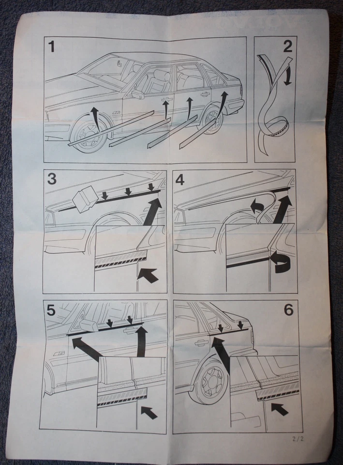 Tiras decorativas originales Volvo 400 440 460 negras L+R stripe decor tape NOS - Imagen 4 de 4