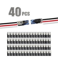 40PCS 2 Pin Wire Connectors Flame Retardant Quick Plug Locking Buckle LED Strip