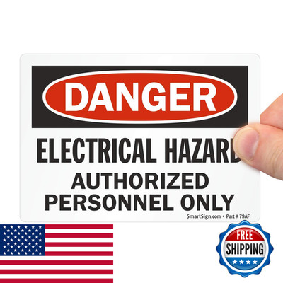 Smartsign - U9-1742-Nd3.5X5 Danger - Electrical Hazard Authorized Personnel