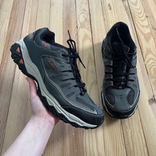 Skechers After Burn Memory Foam Mens 14 Charcoal Grey Black walking Sneakers