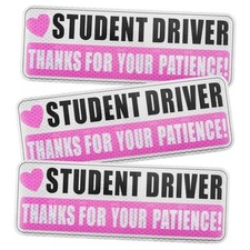 3PCS Magnetic Student Driver Sticker,Student Driver Magnet for Car,Thanks for