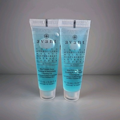 (2) AVANT Blue Volcanic Stone Purifying & Antioxidising Cleansing Gel .34oz