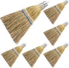 6 Pcs 12" Hand Held Whisk Broom Corn Straw W/ Metal Hanger Hanging Loop