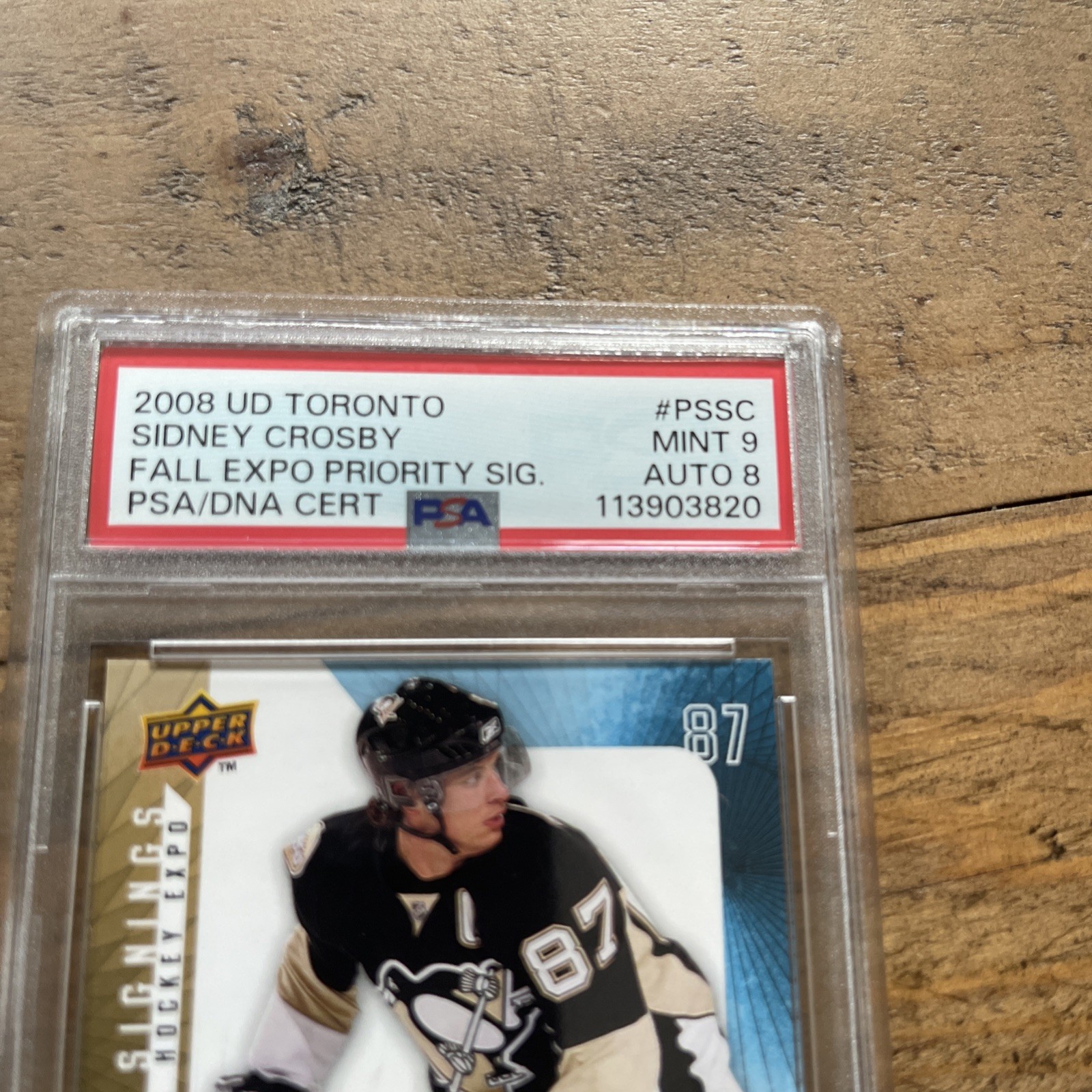 2008-09 Upper Deck Sidney Crosby Toronto Expo Priority Signings /25 RARE PSA 9 view 3