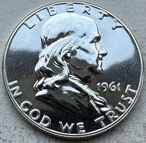 1961 Proof Franklin Half Dollar 90% Silver-INV#8695