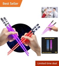 Chop Sabers LED Light-Up Lightsaber Chopsticks Set - 2 Pairs in Red Purple