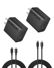 2-Pack 20W USB-C Charger for iPhone 16/15 Series, Fast Charging, Black