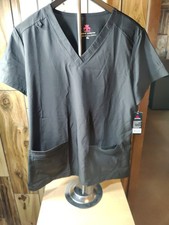 Women's Natural Uniforms Modern Fit-Cool Stretch V-Neck Scrub Top Black XL
