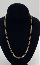 22" 14k Yellow Gold Fine Jewelry Lobster Clasp Figaro Chain Necklace 10.33 Grams