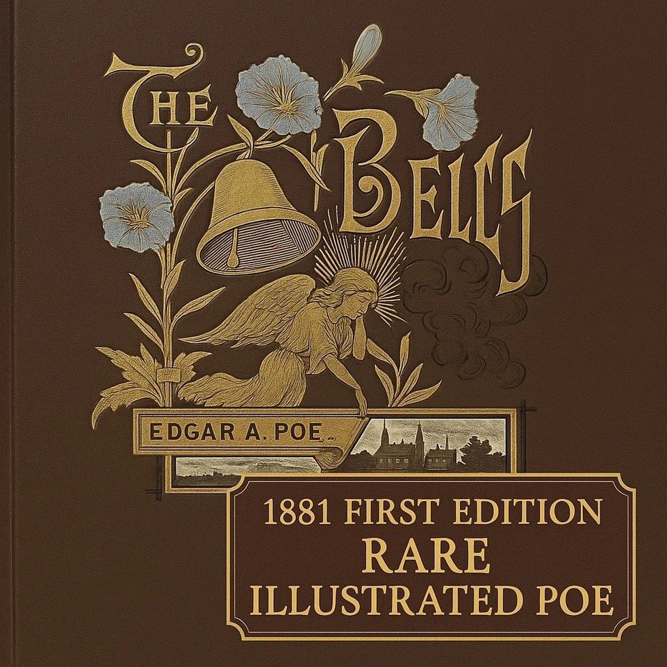 1881 1st Ed THE BELLS Edgar Allan Poe Porter & Coates Gilt Illustrated Victorian - Image 2 of 4