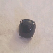 Vintage Sterling Silver Large Black Onyx Thailand Ring Sz 6.5