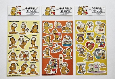 Garfield and Odie Stickers LOT cat dog NIP comic strip cartoon Japan HTF