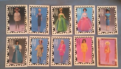 Vintage 1990 Mattel 10 Lot Barbie Fashion Trading Cards Senior Furr Sighted Fuzz