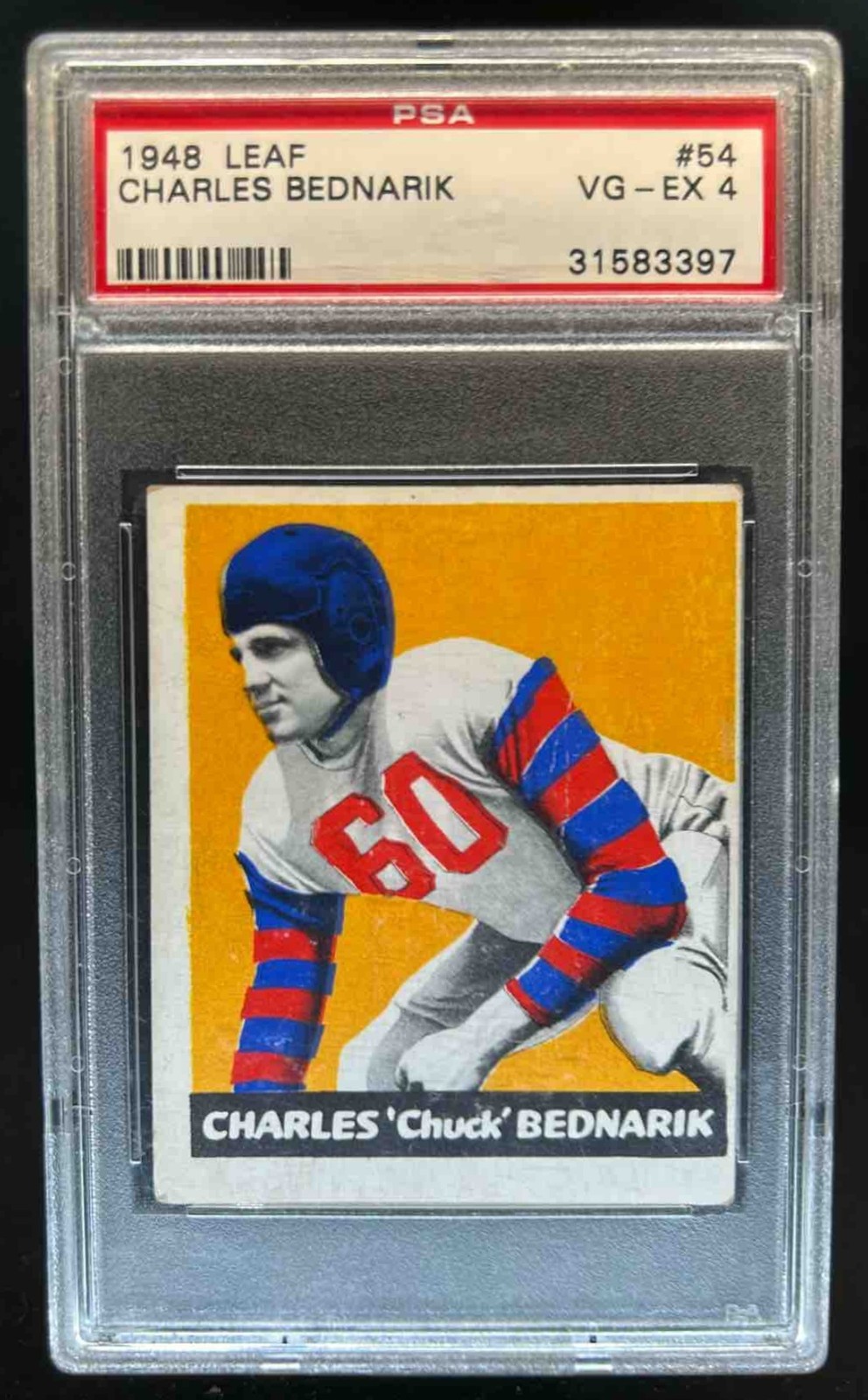 1948 Leaf Chuck Bednarik VAR #54a PSA 4