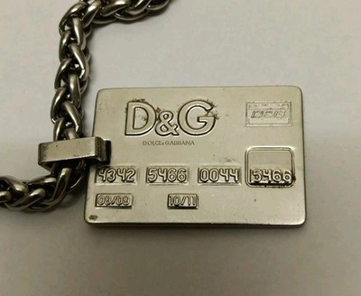 Dolce & Gabbana D&G Necklace Silver Tone Steel Credit Card Image