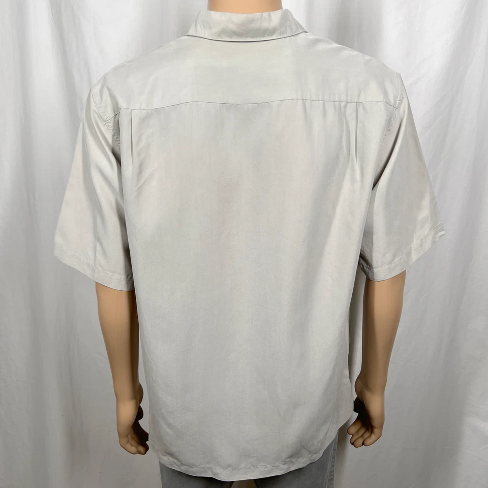 Vintage Y2K Quiksilver Men Large Embroidered Stripe Short Sleeve Button-Up Shirt - Image 4 of 4