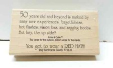 Red Hat Lady My Sentiments Exactly P733-I0 50 years old Rubber Stamp