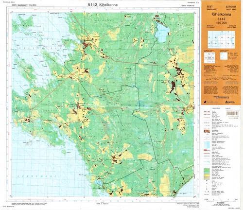 Mappa base Estonia/Eesti Baaskaart - 5142 KIHELKONNA, 1:50 000, ed.1998 - Foto 2 di 5