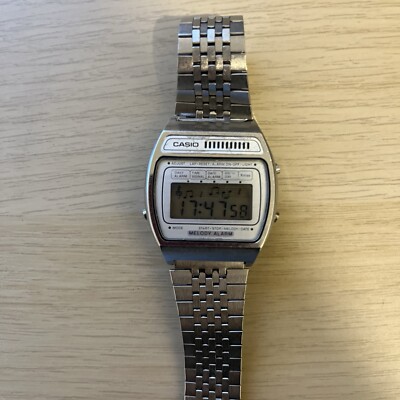 Vintage Casio H104 Digital LCD Melody Musical Alarm Japan Men's