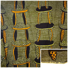Vlisco Guaranteed Dutch Wax Fabric Remnant | Stool | 48 in X 68.75 in | VDWFS1