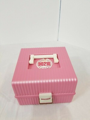 Vintage Sassaby Pink Make Up Storage Train Case  Jewelry Box Organizer Crafts