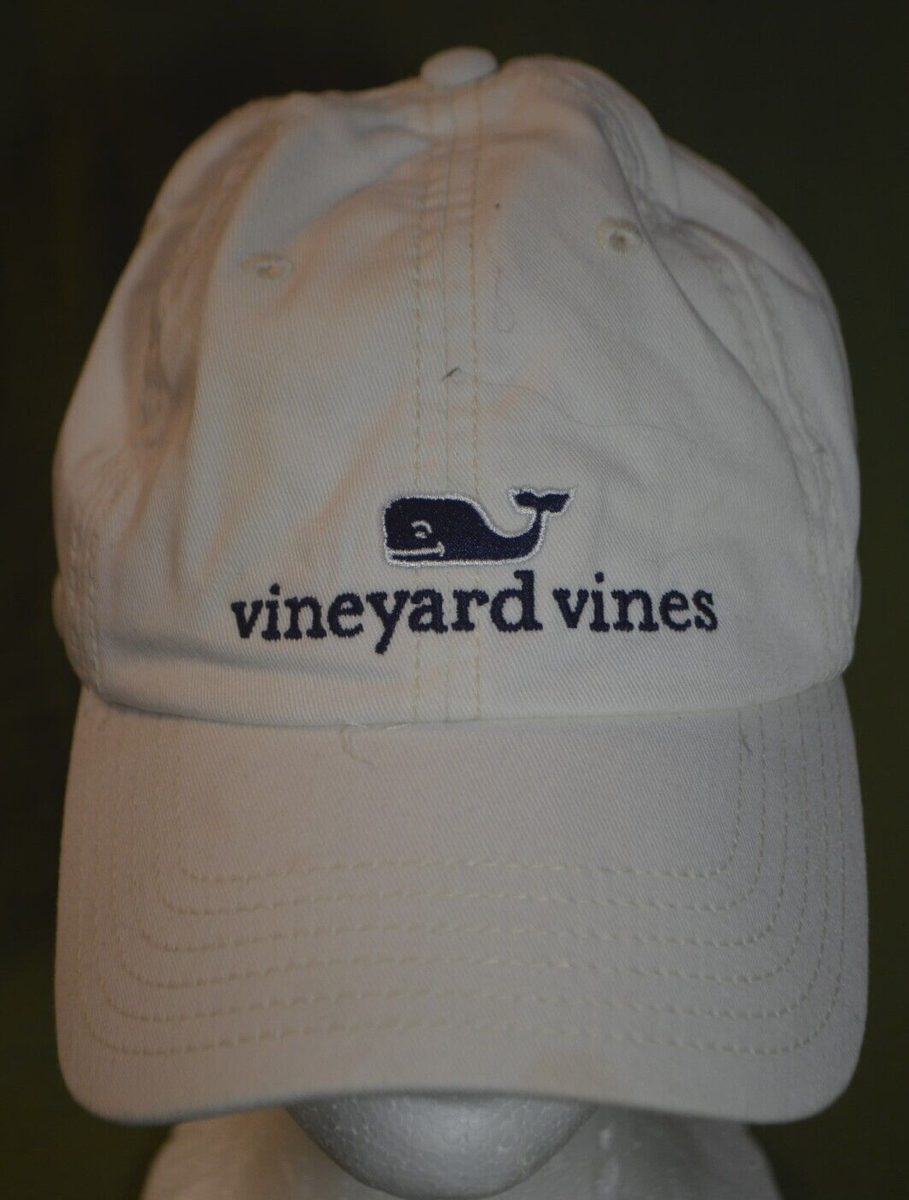 VINEYARD VINES WHALE LOGO GOLF BASEBALL HAT CAP ONE SIZE Off White