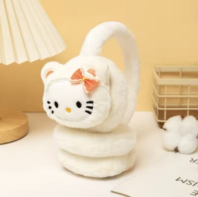 Karnevalsaccessoire ,Hallo Kitty Set (Plüschkopfhörer + Handschuhe). Neu!
