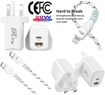 20W USB C Caricabatterie Veloce Spina E Cavo Lightning PD Per