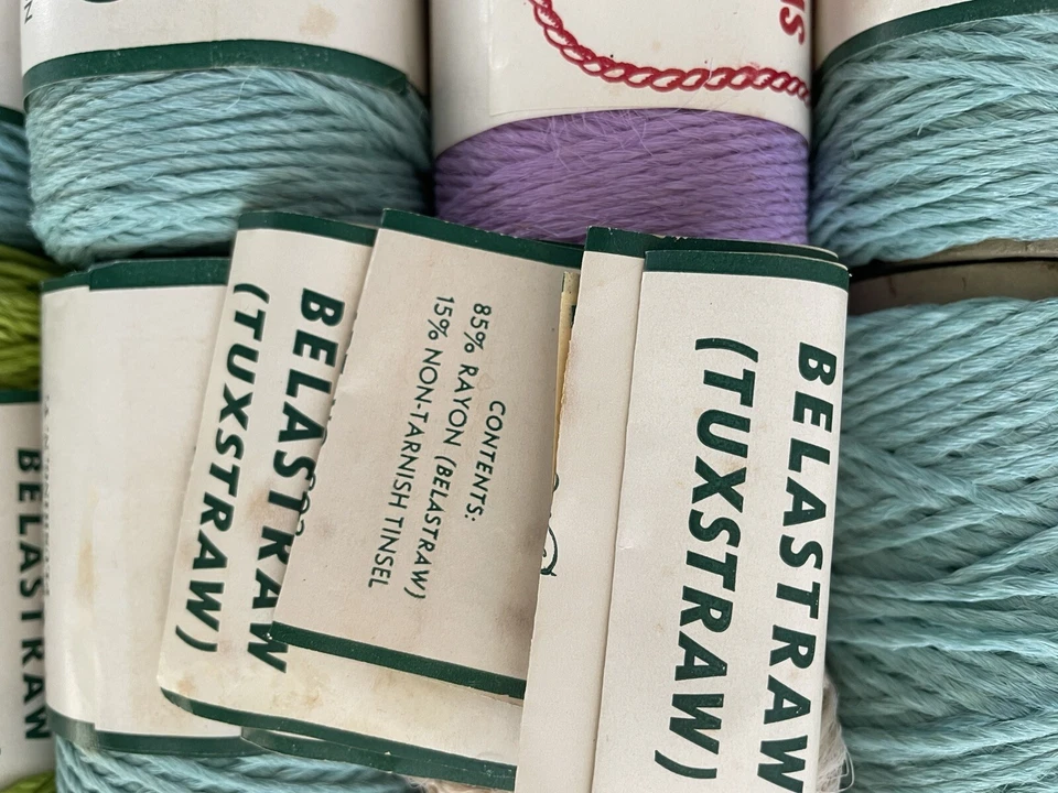 Juego de 12 hilos de paja vintage Foto 3 de 4