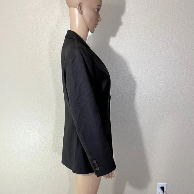 Chaqueta Blazer Moschino Gris Oscuro Azul Cuadros Doble Pecho EE. UU. 10 Foto 4 de 4