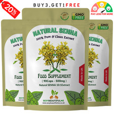 Organic Senna Leaf 500mg Capsules Natural Digestive Support Vegan Friendly
