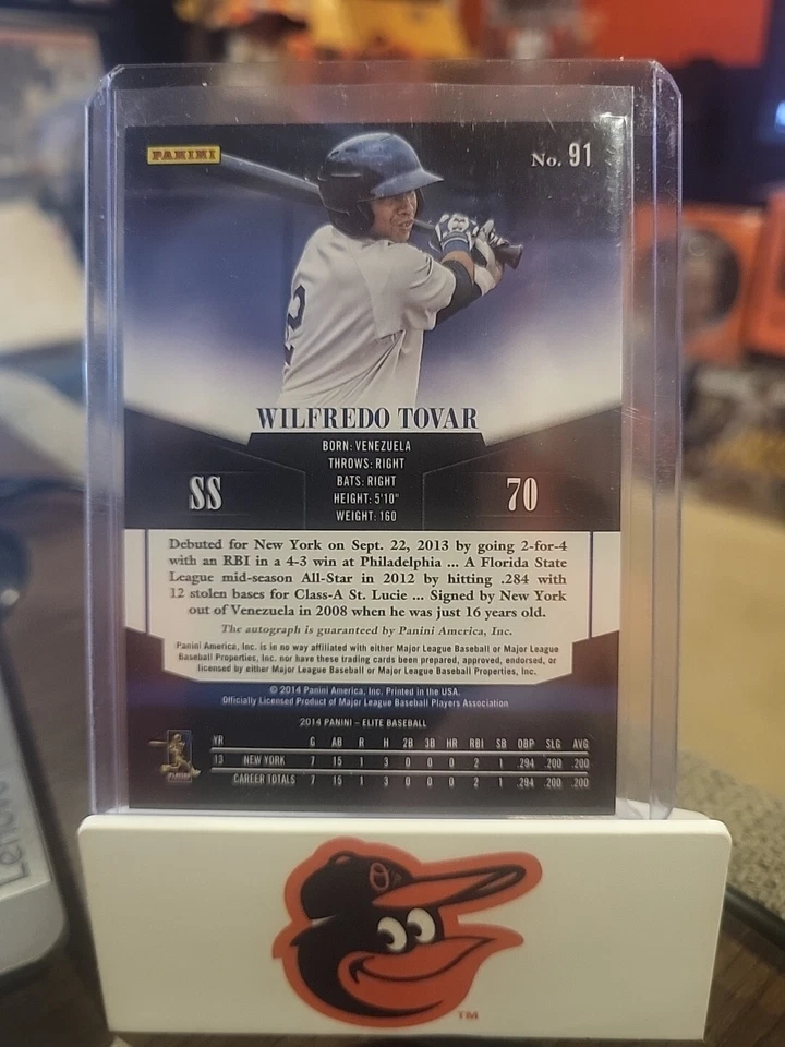 2014 Panini Donruss #91 Wilfredo Tovar Auto - Image 2 of 2
