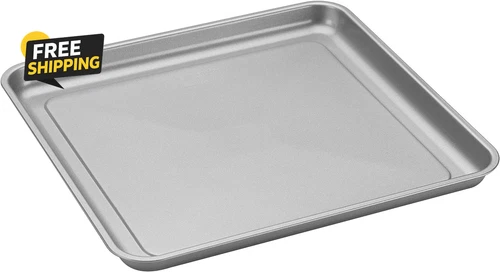 AMB-TOBCS Toaster Oven Baking Pan, Silver, 11.2 (L) X 10.7 (W) X 0.8 (H) Inches