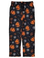 Naruto Mens Black Lounge Pants Sleep Pants Pajama Bottoms Medium