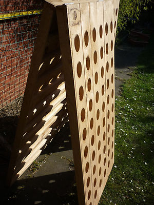 ORIGINAL Champagne Riddling Rack f. 120 Bottles + Branding /Nature Oak Wine Rack