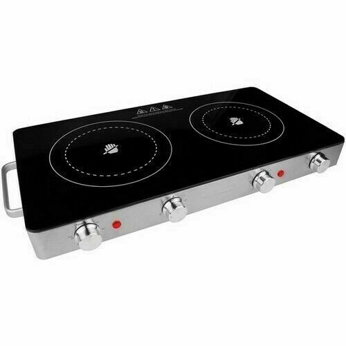 Brentwood TS-382 1800W Double Infrared Electric Countertop Burner -  Black/Silver for sale online | eBay