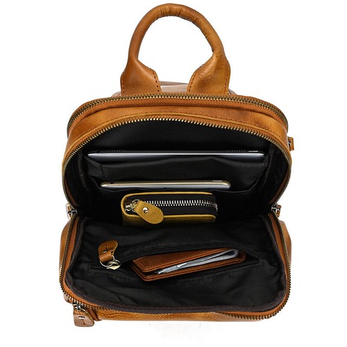 Herren Vintage Echtleder Schultertasche Schlinge Umhängetasche Brust Reise Rucksack - Bild 15 von 27