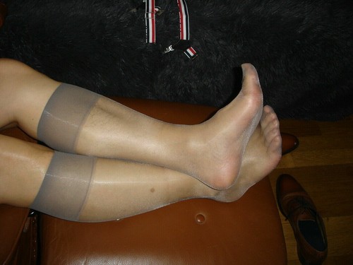 Lot de 6 P NOIR 3 + GRIS 3 mi bas nylon transparent socks sheer USL03 - Picture 5 of 12