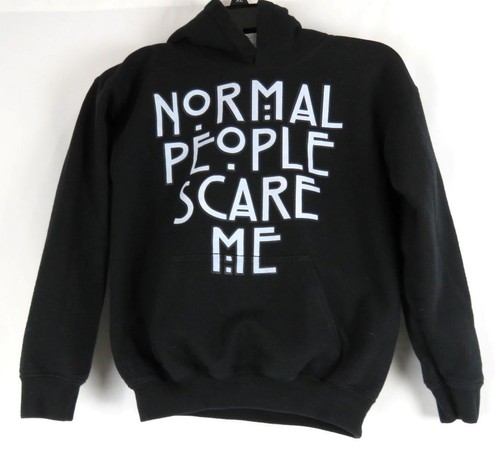 YOUTH Sweatshirt Hooded Pullover Gildan Heavy Blend Kids Sz M BLACK Word Graphic