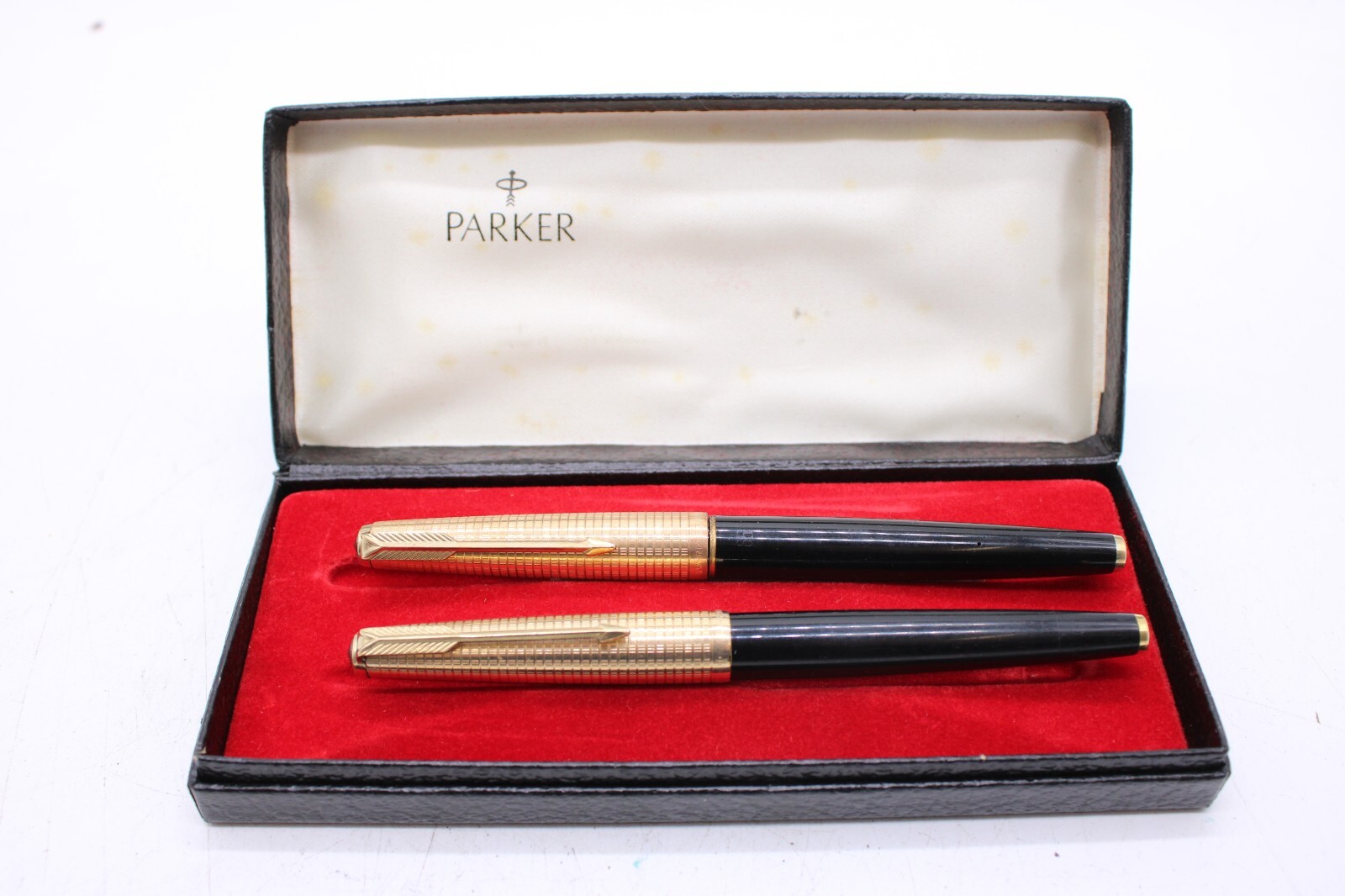 F x2 Vintage Parker 61 Rolled Gold Cap Fountain Pens Boxed eBay
